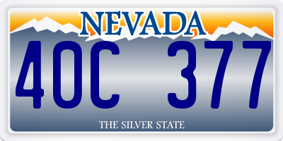 NV license plate 40C377