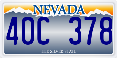 NV license plate 40C378