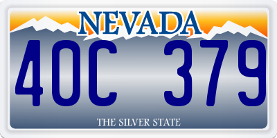 NV license plate 40C379