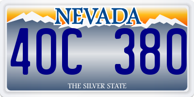 NV license plate 40C380