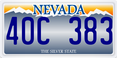 NV license plate 40C383