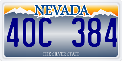 NV license plate 40C384
