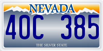 NV license plate 40C385