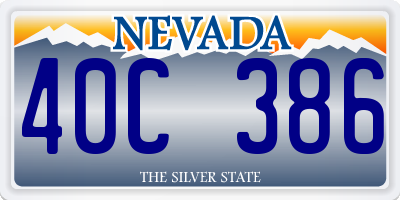 NV license plate 40C386
