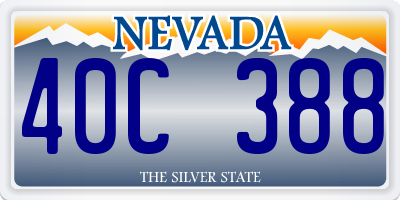 NV license plate 40C388