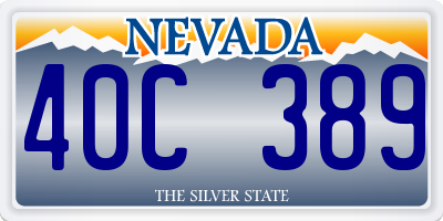 NV license plate 40C389