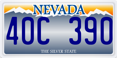 NV license plate 40C390