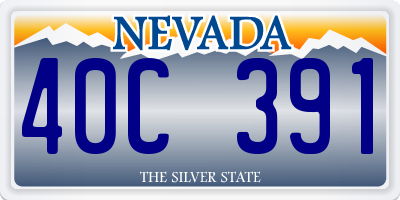 NV license plate 40C391