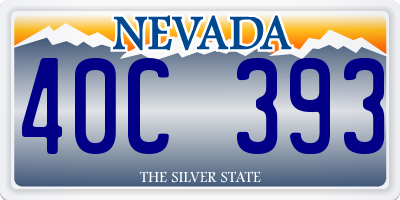 NV license plate 40C393