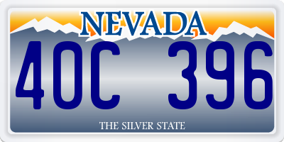 NV license plate 40C396