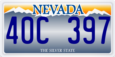 NV license plate 40C397