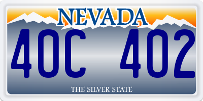 NV license plate 40C402