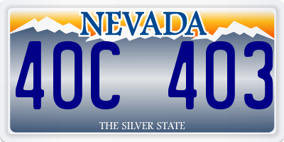 NV license plate 40C403