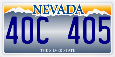 NV license plate 40C405