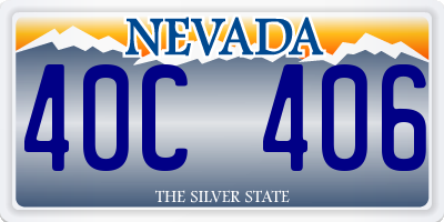 NV license plate 40C406