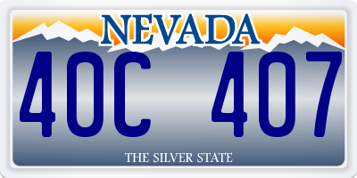 NV license plate 40C407
