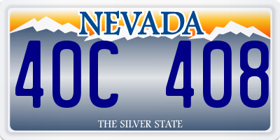 NV license plate 40C408