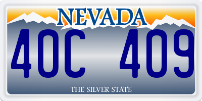 NV license plate 40C409