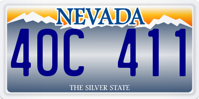 NV license plate 40C411