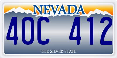 NV license plate 40C412