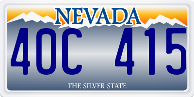 NV license plate 40C415