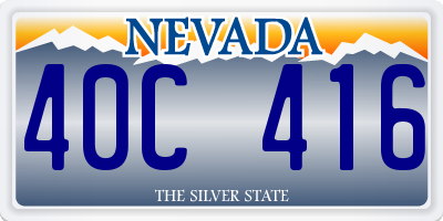 NV license plate 40C416