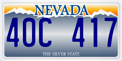 NV license plate 40C417