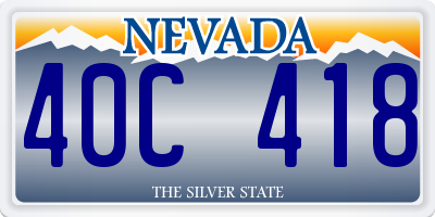 NV license plate 40C418