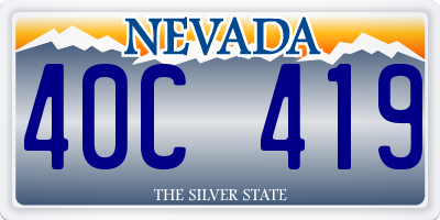 NV license plate 40C419