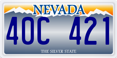 NV license plate 40C421