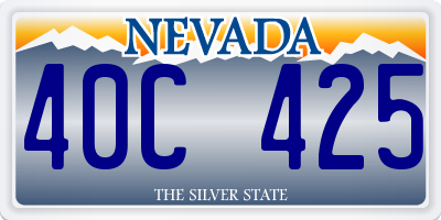 NV license plate 40C425