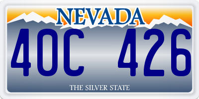 NV license plate 40C426