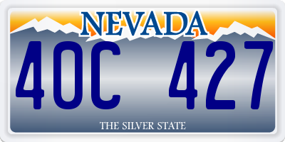 NV license plate 40C427