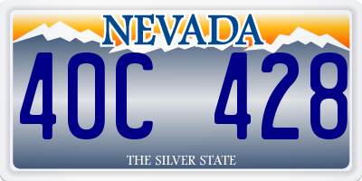 NV license plate 40C428