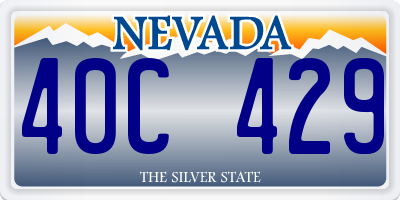 NV license plate 40C429