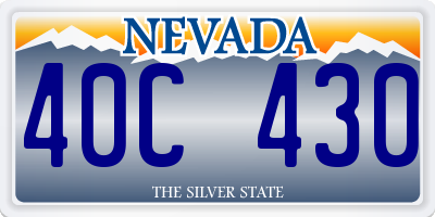 NV license plate 40C430