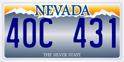 NV license plate 40C431