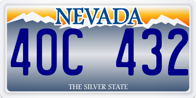 NV license plate 40C432