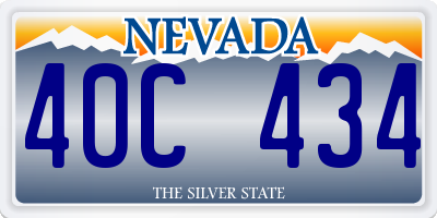 NV license plate 40C434
