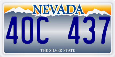 NV license plate 40C437