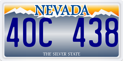 NV license plate 40C438