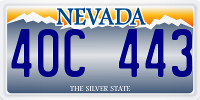 NV license plate 40C443