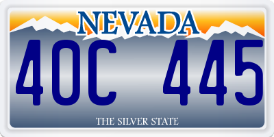 NV license plate 40C445