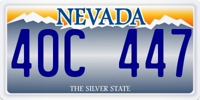 NV license plate 40C447