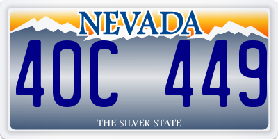 NV license plate 40C449