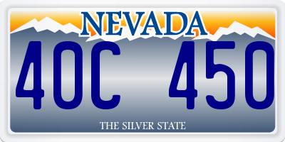 NV license plate 40C450