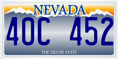 NV license plate 40C452