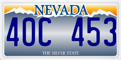 NV license plate 40C453