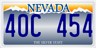 NV license plate 40C454