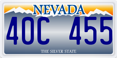 NV license plate 40C455